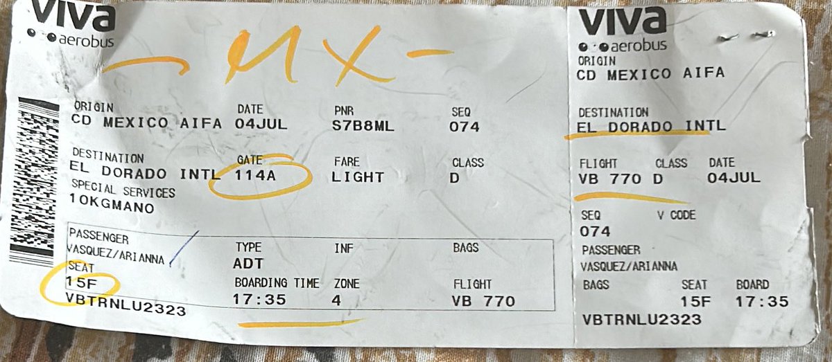 Querido y odiado <a href="/VivaAerobus/">Viva</a> el día ayer 04 de julio, tenía ticket para volar desde el <a href="/aifaaero/">Aeropuerto Internacional Felipe Ángeles</a> al Dorado en bogata, con número de reservación S7B8ML con el vuelo 770, vuelo que SOBREVENDIERON y más de 40 personas nos quedamos sin posibilidad de viajar. Me prometieron…
+