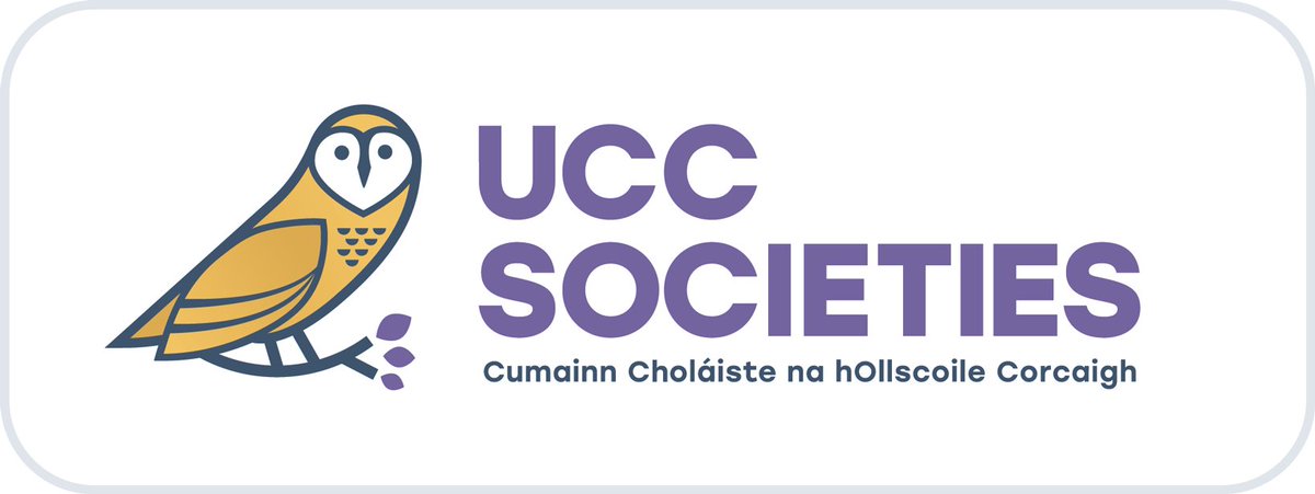 UCC Societies are delighted to launch our new bilingual logo ahead of the 24/25 academic year!🦉

Objective 3 of our Strategic Plan emphasises the importance of promoting the Irish language &amp; supporting individual societies to do so as well. This is the first step!☘️