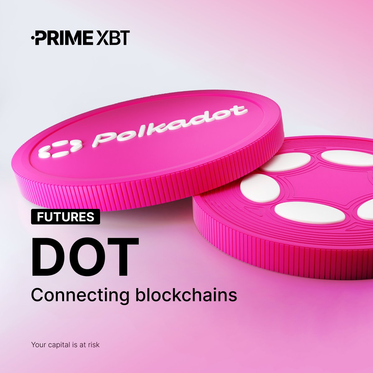 ⚪️ @Polkadot enables transfers of data or assets across multiple  blockchains. Trade $DOT Crypto Futures to take advantage of its innovative  technology. 👉Trade now: https://t.co/DPpXt1qU7R #PrimeXBT #Polkadot  #TheNewPrimeXBT