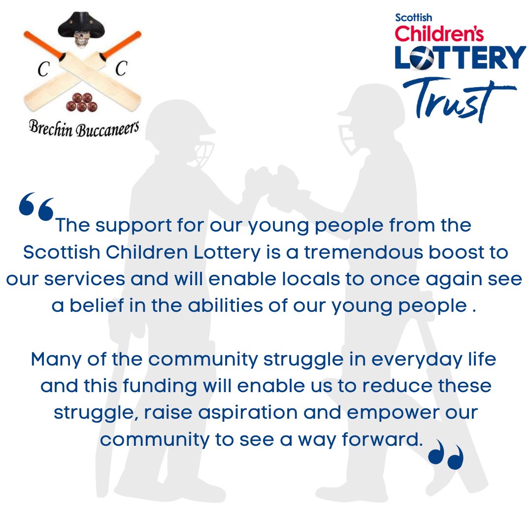 Our grant awards are only made possible by those who play the <a href="/SC_Lottery/">Scottish Children's Lottery</a>.

<a href="/BrechinBucs/">Brechin Buccaneers</a> recently received news that their grant application was successful and we're delighted that we can help. 

#whatarethechances