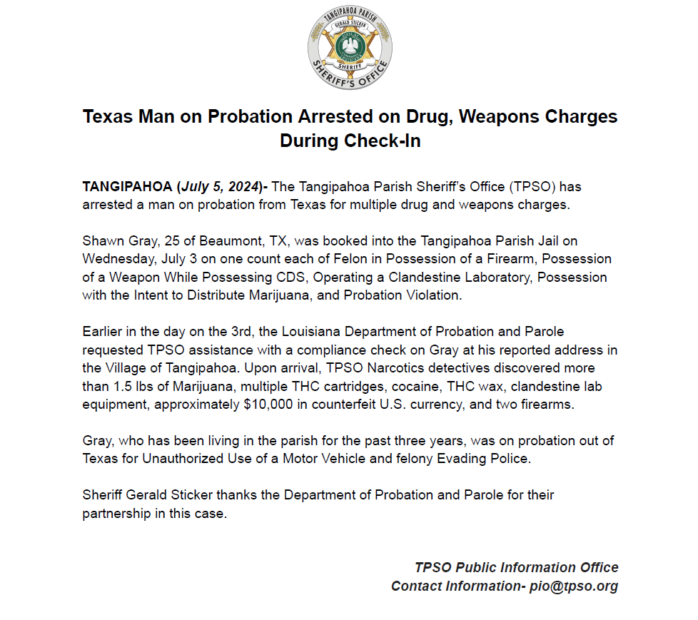 Tangipahoa Parish Sheriff's Office tweet media