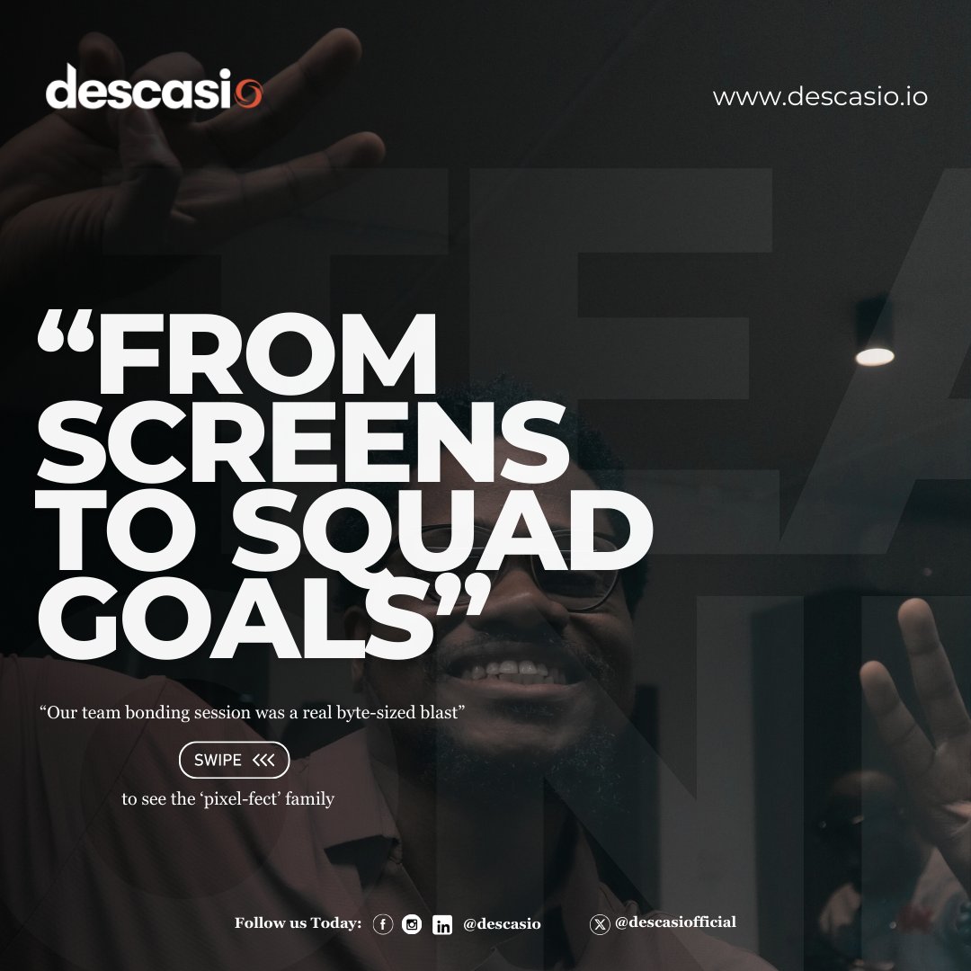 Descasiofficial's tweet image. &quot;From Screens To Squad Goals&quot;

Our last team bonding session was electrifying; where 1s and 0s met hugs and high-fives&quot;.

Where the &quot;Transformers&quot; revamped from pixels to pals!

Visit descasio.io today!

#Descasio #tgif #fun #team #theweeknd