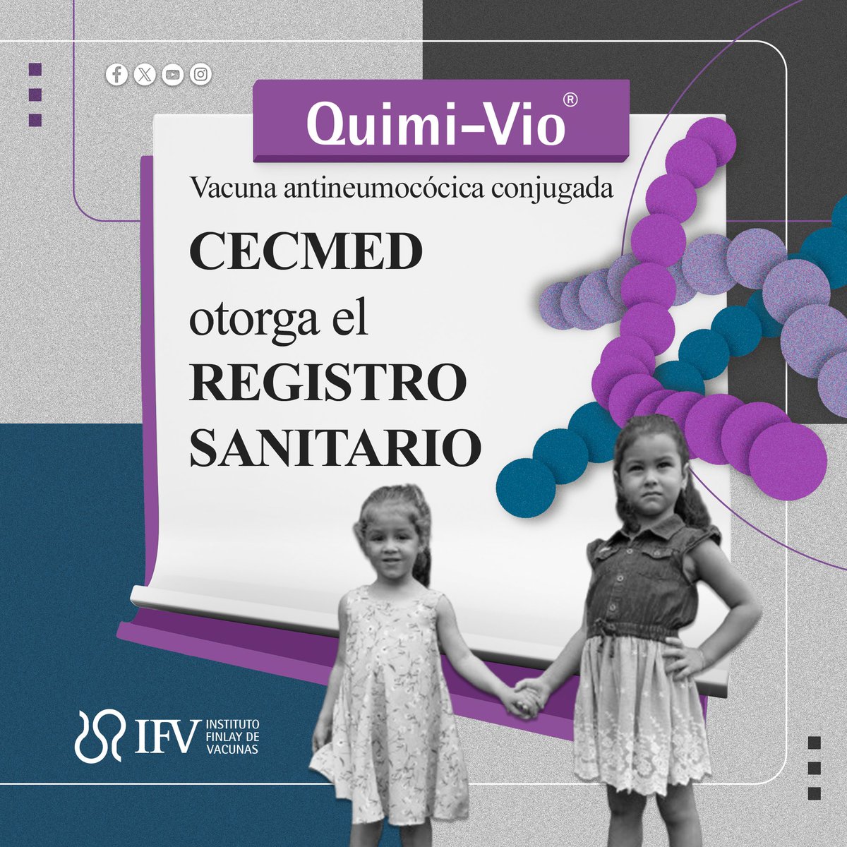 Instituto Finlay de Vacunas (@finlayinstituto) on Twitter photo Hoy recibimos el Registro Sanitario de Quimi-Vio, nuestra #vacuna antineumocócica conjugada, por el CECMED. En el <a href="/FinlayInstituto/">Instituto Finlay de Vacunas</a>, hemos trabajado en esta vacuna durante más de 15 años.¡Felicidades a investigadores e instituciones que han sido parte de esta bonita historia! 👏🎉 Hoy recibimos el Registro Sanitario de Quimi-Vio, nuestra #vacuna antineumocócica conjugada, por el CECMED. En el <a href="/FinlayInstituto/">Instituto Finlay de Vacunas</a>, hemos trabajado en esta vacuna durante más de 15 años.¡Felicidades a investigadores e instituciones que han sido parte de esta bonita historia! 👏🎉