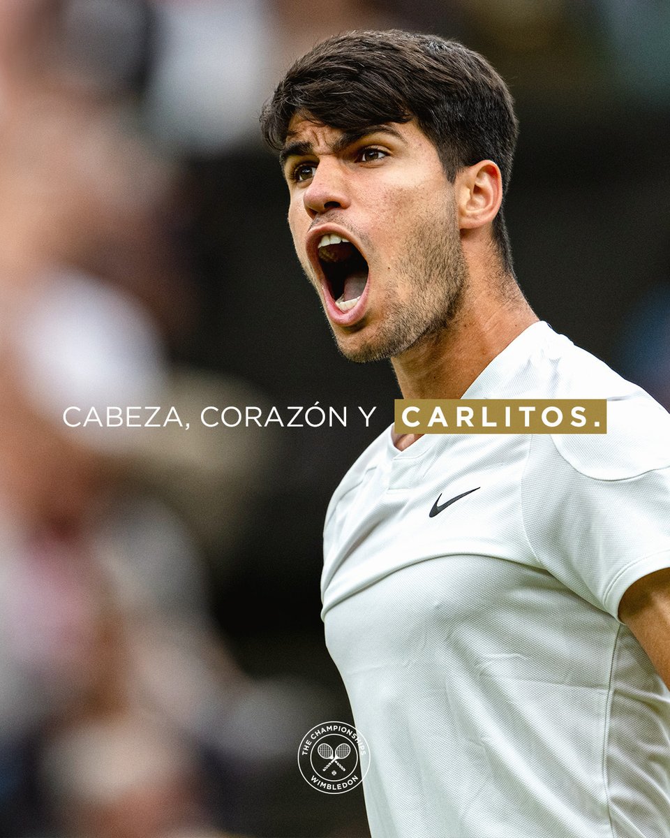 Wimbledon's tweet image. Heart of a champion.

Carlos Alcaraz defeats Frances Tiafoe in a five-set thriller, 5-7, 6-2, 4-6, 7-6(2), 6-2

#Wimbledon
