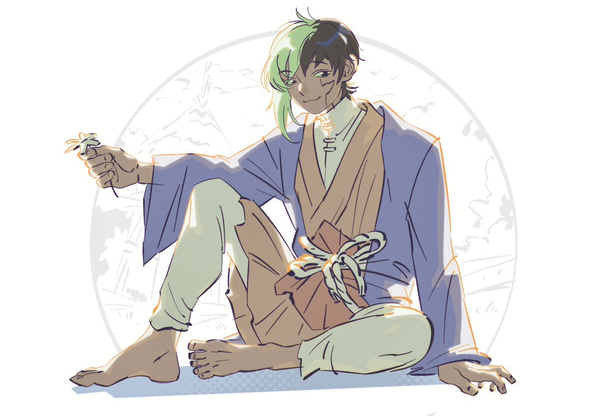 My part of the art trade with my bestie!
So here is Asagiri Gen 
#dcst #drstone