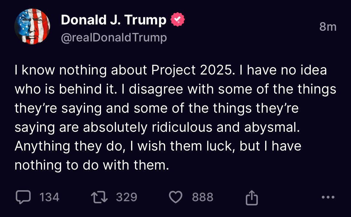 The fact that he’s trying to distance himself from this tells you 100% he knows how damaging it could be to his candidacy. And that it’s going to happen if he’s elected. 

Vote accordingly.