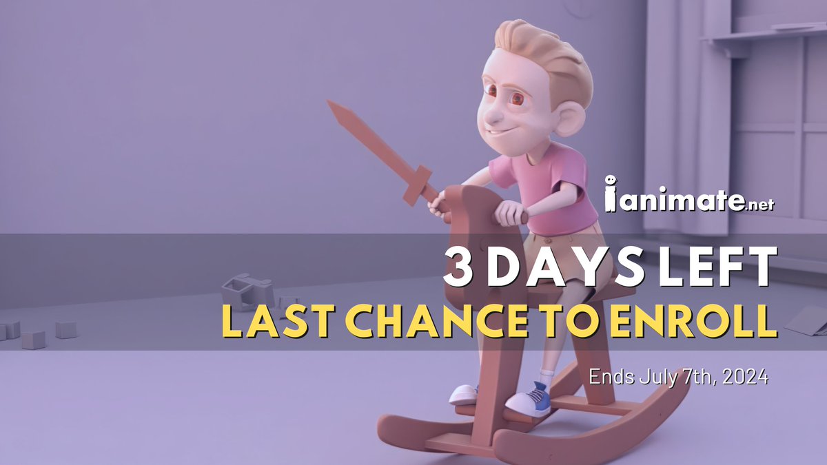 iAnimate's tweet image. ⏰ Only 3 days left to enroll! Don't miss your chance—enrollment ends July 7th, and spots are almost gone. Secure your spot now and elevate your animation skills! 🚀
#iAnimate #EnrollNow #AnimationClasses #AnimatorGoals #AnimationLife #CreativeCareer #LearnAnimation