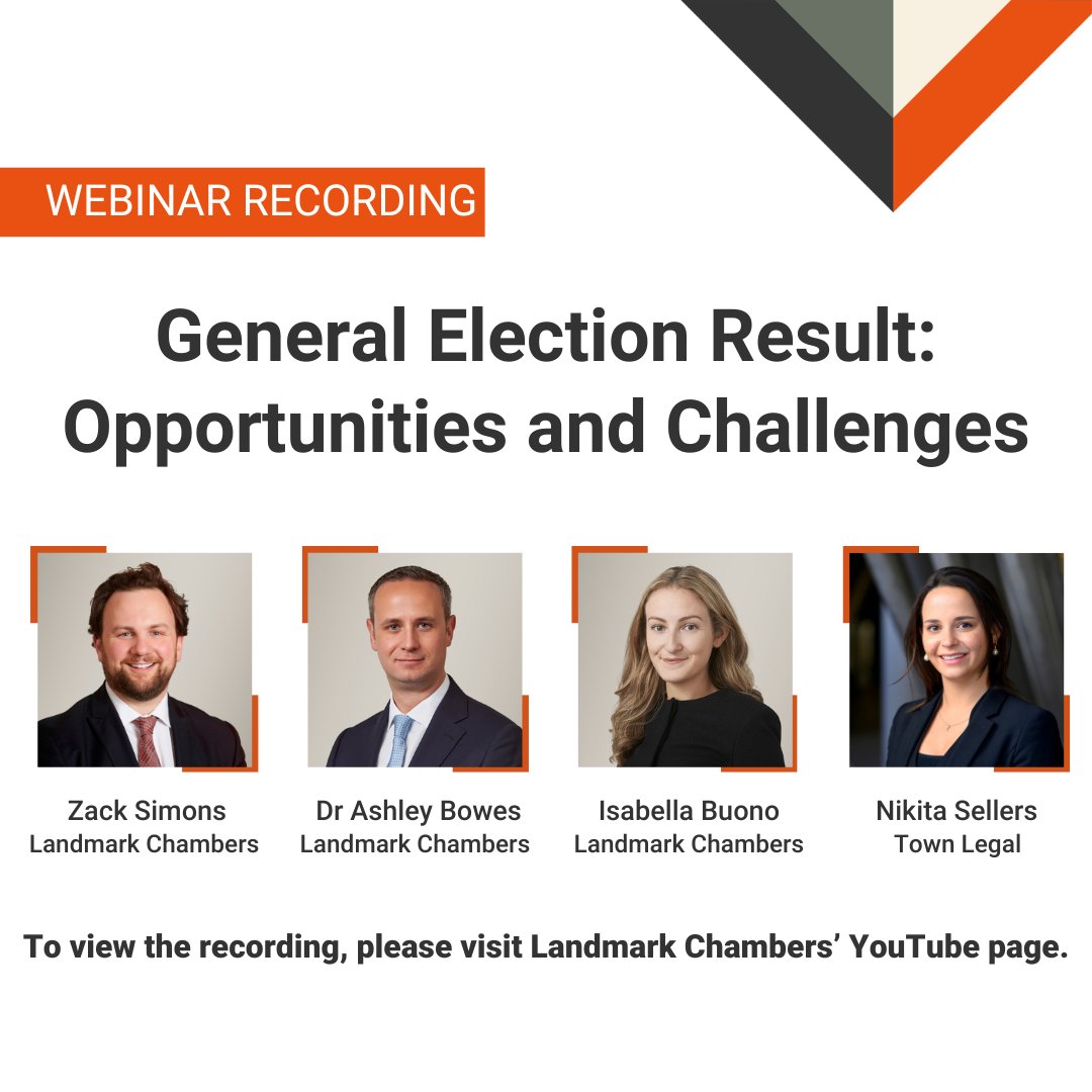 🖥️ webinar recording - General Election Result: Opportunities and Challenges 🖥️

The recording of this webinar is available on Landmark's YouTube page - bit.ly/45TpmWU

This video features <a href="/zacksimons/">Zack Simons</a>, <a href="/DrAshleyBowes/">Dr Ashley Bowes</a>, Isabella Buono and Nikita Sellers from Town Legal.