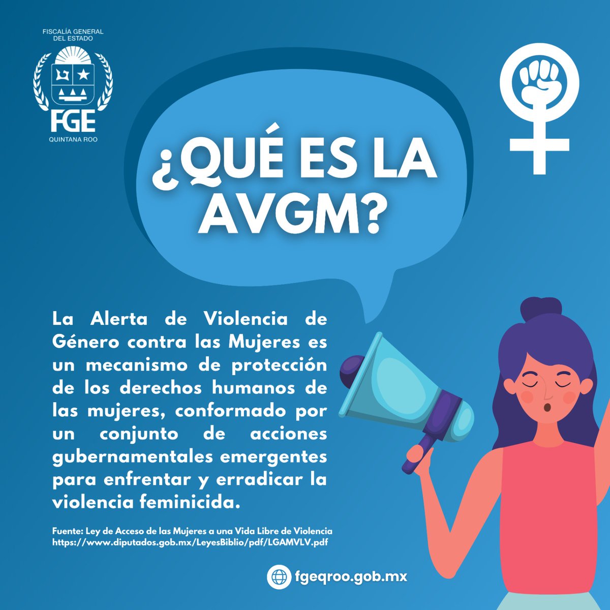 FGEQuintanaRoo's tweet photo. La Alerta de Violencia de Género contra las Mujeres, tiene como objetivo garantizar la seguridad de las mismas, el cese de la violencia en su contra y eliminar las desigualdades que agravian sus derechos humanos a través de acciones emergentes de gobierno.
https://t.co/uDJJ4UH9LB https://t.co/v72lGvqgu6