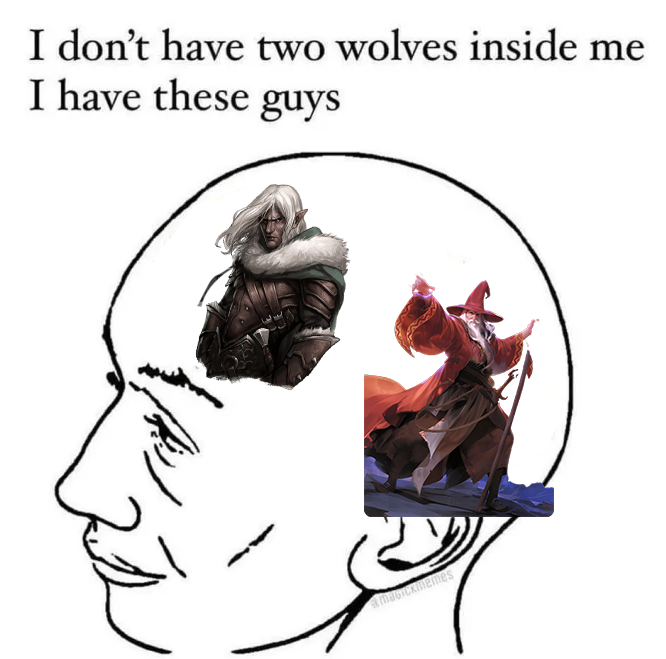 KeltarDevir's tweet photo. Whimsical wise horny wizard &amp; angsty traumatized drow https://t.co/CjjBzt5OWT