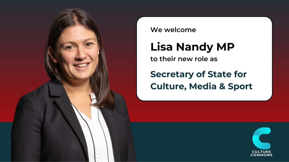 Culture Commons (@culturecommons) on Twitter photo We welcome <a href="/lisanandy/">Lisa Nandy MP</a> to their new role as Secretary of State for <a href="/DCMS/">Department for Culture, Media and Sport</a>
We look forward to working with you on our four nations open policy development programme how #devolution might support the UK’s #creative #cultural & #heritage ecosystem w/ 30 national partners! We welcome <a href="/lisanandy/">Lisa Nandy MP</a> to their new role as Secretary of State for <a href="/DCMS/">Department for Culture, Media and Sport</a>
We look forward to working with you on our four nations open policy development programme how #devolution might support the UK’s #creative #cultural & #heritage ecosystem w/ 30 national partners!