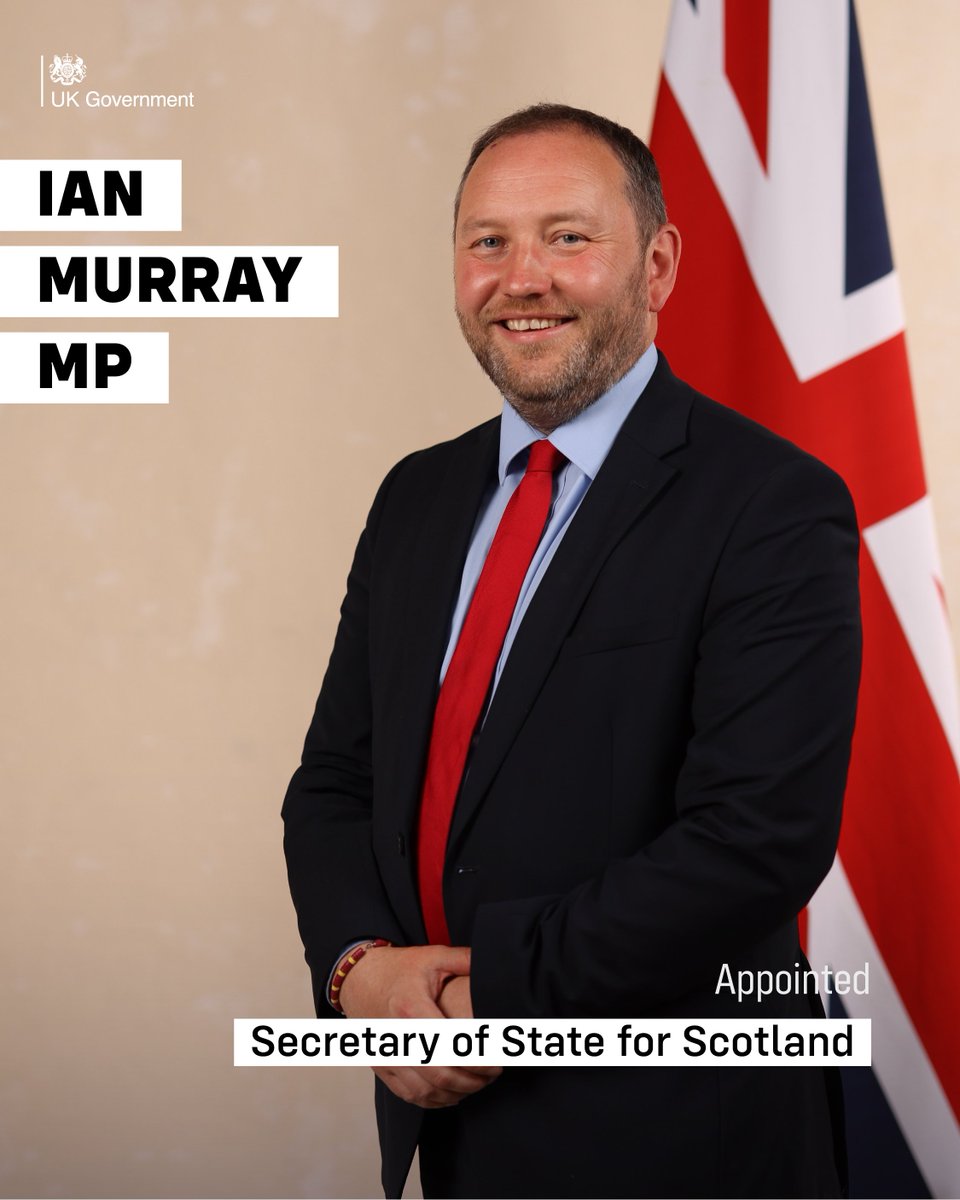 Ian Murray MP <a href="/IanMurrayMP/">Ian Murray MP</a> has been appointed Secretary of State for Scotland <a href="/UKGovScotland/">UK Government Scotland</a>.