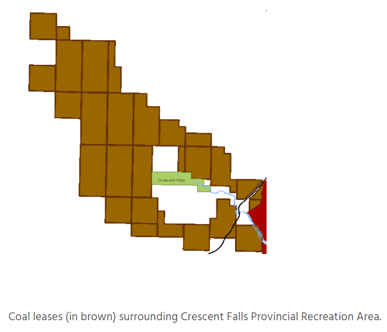 ABWilderness's tweet photo. @YourAlberta reopened Crescent falls after investing tax payer dollars to fix it up as a rec area. Ironically, the area is entirely surrounded by coal leases...  

Seems like money wasted if these areas are allowed to be polluted by industry! https://t.co/IhcBbs4txK