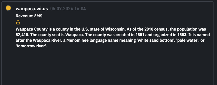 BrettCallow's tweet photo. INC RANSOM has listed #Waupaca County. #ransomware #waupacacounty 1/3 https://t.co/6w3kmfEHXN