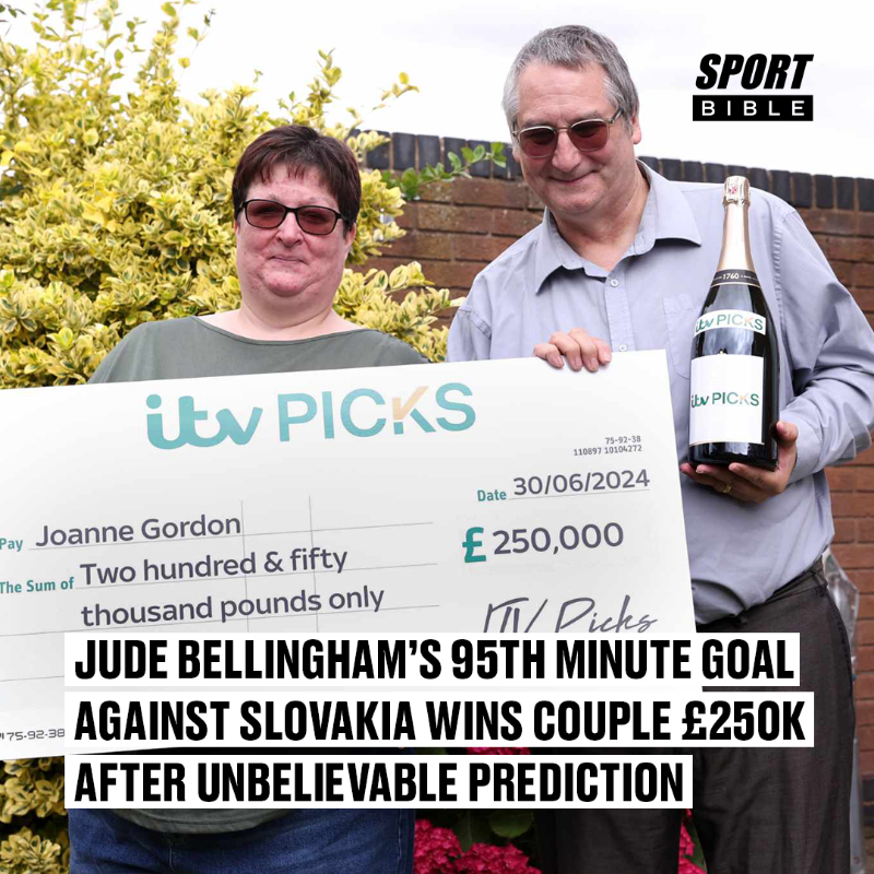 sportbible's tweet photo. She won £250,000 after correctly guessing seven things in England’s recent match including the minute of the first goal, who would receive the first booking and the precise number of corners in the game 👏

@ITVPicks #ad