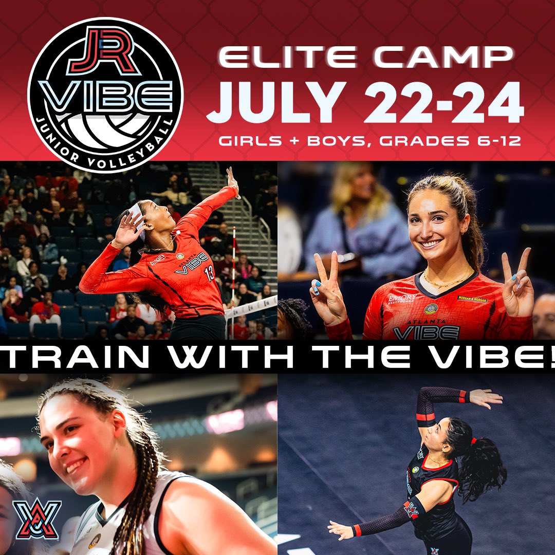 AtlantaVibeVB's tweet photo. Come learn from the best with our Elite Camp run by Leah, Kacie, Shelly and Mai Mai! 

➡️ https://t.co/JrzXOJcSIy

#AtlantaVibe | #ItsAVibe https://t.co/wdP2PJxk74