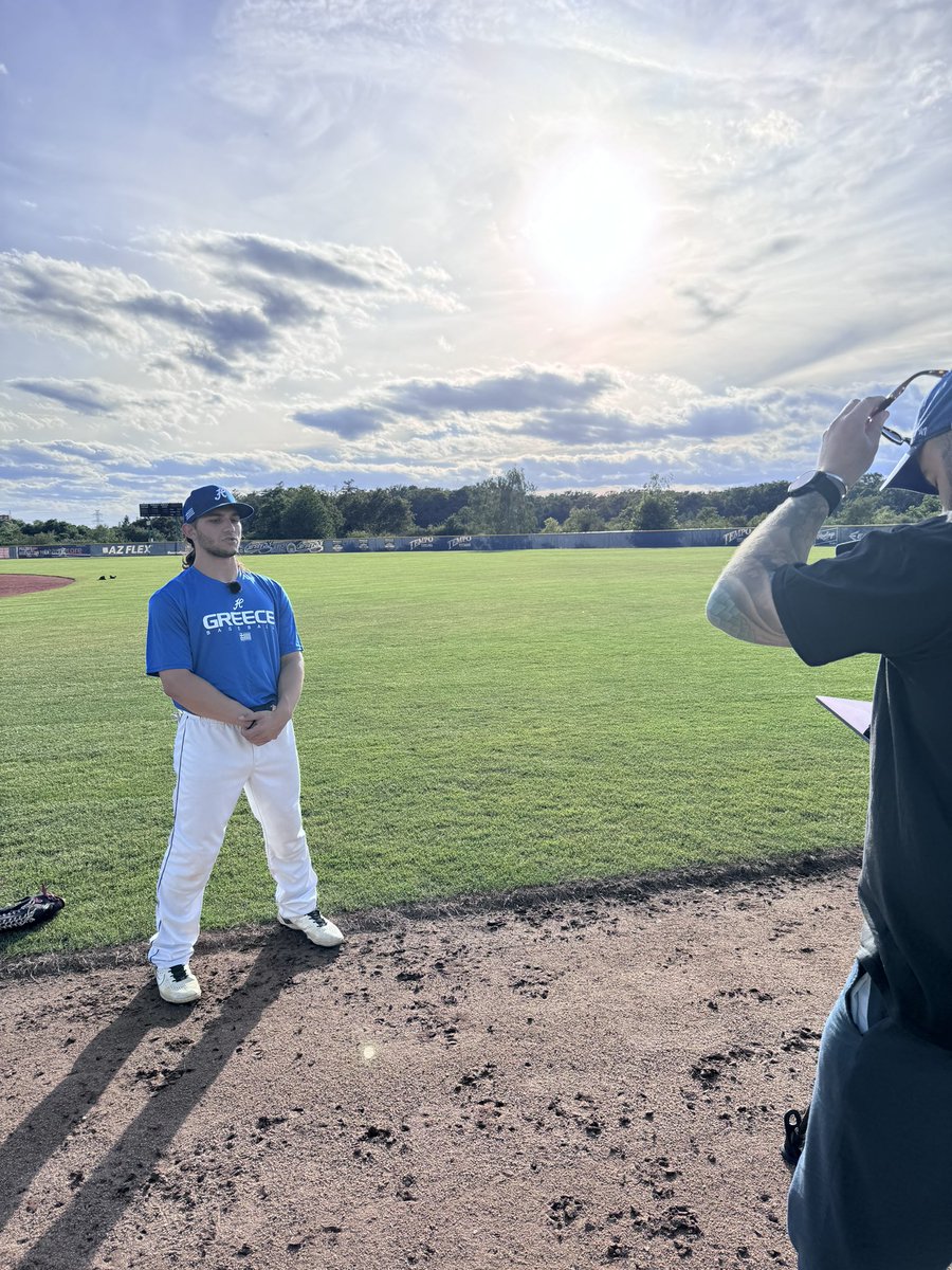 michaelsclair's tweet image. Originally from Athens, and having moved to Bulgaria to continue playing baseball since there are no longer any teams in Greece, @GreekBaseball OF Lukas Soukeras talks to @MLBEurope