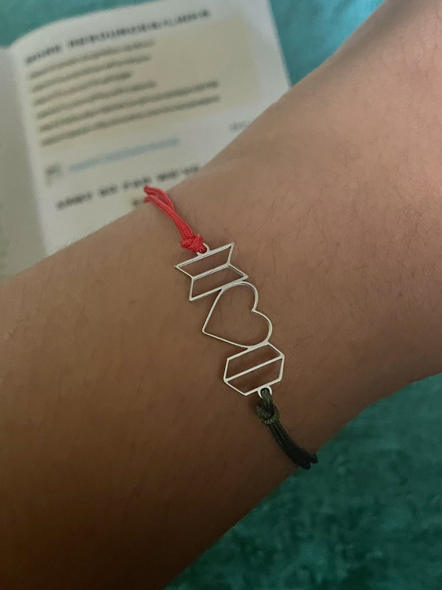 herwithluv's tweet photo. look at this bangtan bracelet i got that sends proceeds to help families in palestine 🥺 https://t.co/AcqgpxFaBx