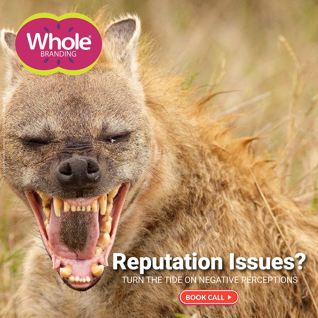 Even the misunderstood hyena can symbolize resilience and adaptability.

Why Choose Us:
1. Reinforce Credibility
2. Attract Talented Employees
3. Build Trust
4. Client Retention
5. Boost Sales
6. Increase Visibility

Book Your Discovery Call
booknow.wholebranding.com/#/discoverycall