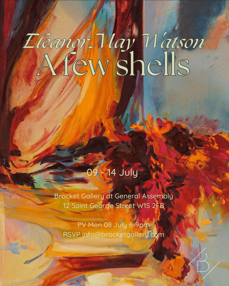 WCPF artist Eleanor May Watson has a solo exhibition opening at Brocket Gallery next week ✨ 

'A Few Shells' opens on Monday 08 July 6-9pm at General Assembly London, 12 St. George Street W1S