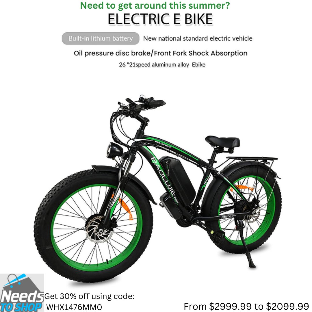 Need to get around this summer? tinyurl.com/4tyczfk5 Get 30% off till July 31 using code: WHX1476MM0 #ebike #offroadbike #beach #deal #DealsOfTheDay #dealsdealsdeals #onlinestore #onlineshopping #shoppingonline #dealofthemonth #outdooradventures