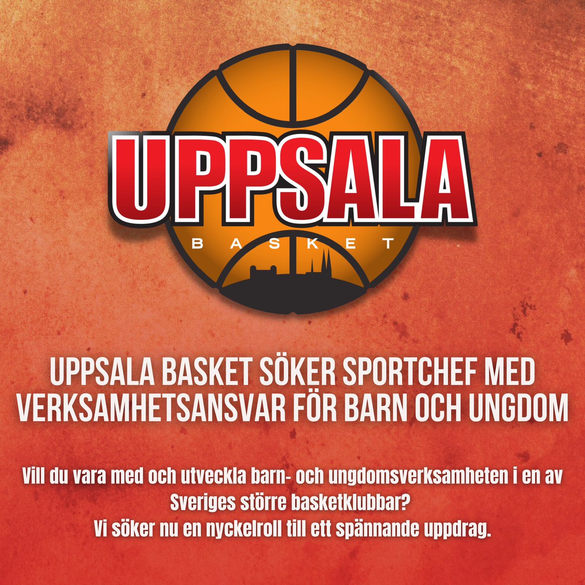 uppsala_basket's tweet photo. ❤ UPPSALA BASKET SÖKER SPORTCHEF MED VERKSAMHETSANSVAR FÖR BARN OCH UNGDOM! 🏀

Vi söker nu en nyckelroll till ett spännande uppdrag. 

https://t.co/z3EBRXUyuf https://t.co/ryGzDLzjtB