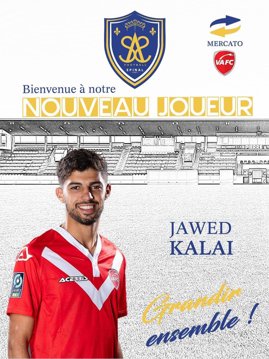 SAS_EPINAL's tweet photo. ✍️ Bienvenue au SAS Football Jawed !🌟

Nous sommes ravis d'accueillir Jawed Kalai, offensif polyvalent en provenance de Valenciennes.

🟡🔵Avec sa rapidité, sa technique et son état d'esprit irréprochable, Jawed est prêt à briller sous nos couleurs jaune et bleu🔝💪

#SASFamily https://t.co/hK7TaYAOMP