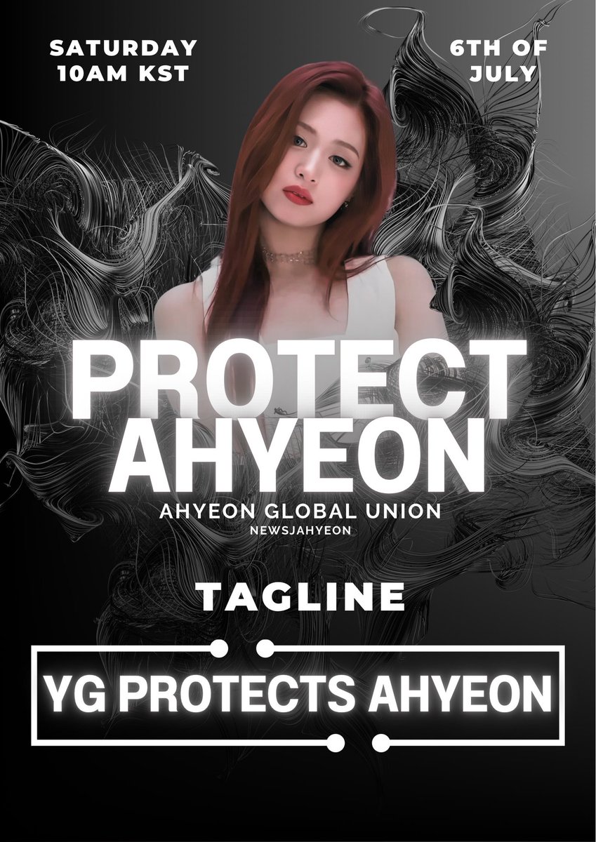 AHYEONGLOBAL's tweet photo. Due to the many baseless rumours about #AHYEON, we are trending hashtags to urge YG Entertainment to take action and protect her. Together, we can show our support and ensure Ahyeon gets the protection she deserves. 

Please join us for mass trending this Saturday at 10 AM KST. https://t.co/D2i483I9OR