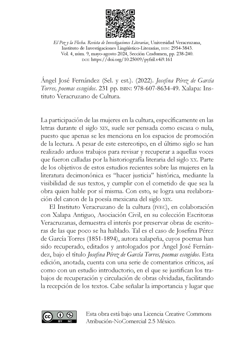 Cardumen
Darina Ruiz
Ángel José Fernández. Josefina Pérez de García Torres, poemas escogidos.
elpezylaflecha.uv.mx/index.php/elpe…