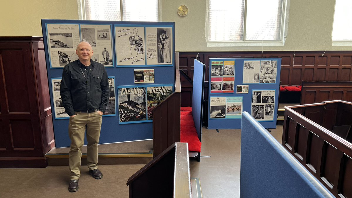 Not guilty M’Lud! My <a href="/uochester/">University of Chester</a> funded ‘Chester Lives in Cheshire Life’ exhibition in the Chester Town Hall Courtroom for the wonderful Festival of Ideas. Feedback welcome. <a href="/cheshirelife/">Cheshire Life</a> <a href="/UoCEnglish/">UoC English</a> #ChesterFestivalOfIdeas Images celebrating 90 years of Cheshire Life magazine