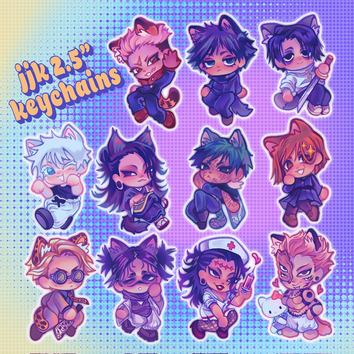 3Dfeels's tweet image. PRE-0RDERS OPEN FOR JJK KITTY KEYCHAINS!!! they'll close in a few days! more info below 🫶 #JujutsuKaisen #jujutsukaisenfanart #acrylickeychains #jjk262