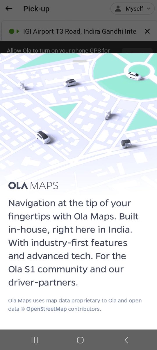 Great to see <a href="/Olacabs/">Ola</a>  has rolled out OLA Maps based on <a href="/openstreetmap/">OpenStreetMap</a>  to all their users.  OpenStreetMap attribution is shown after clicking the Ola Map icon at the bottom. 

#OpenStreetMap #OpenStreetMapIndia #OSM #OSMIndia