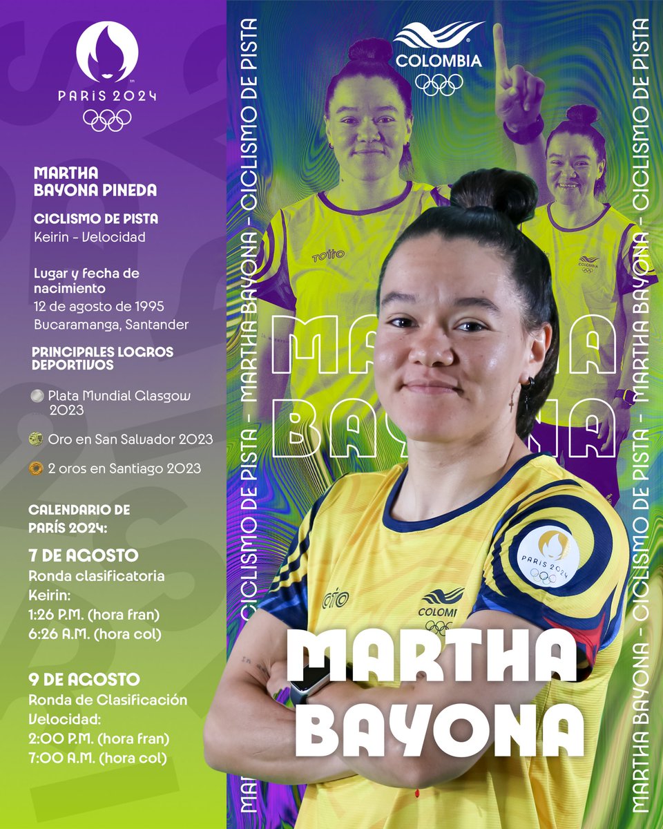 🤯 Martha Bayona, ingresó a la Selección Colombia de Pista en el 2013 y en su palmares ya suma más de 40 medallas para nuestra nación. 🔥🇨🇴

#ColombiaEnParís2024 #RoadToParis2024