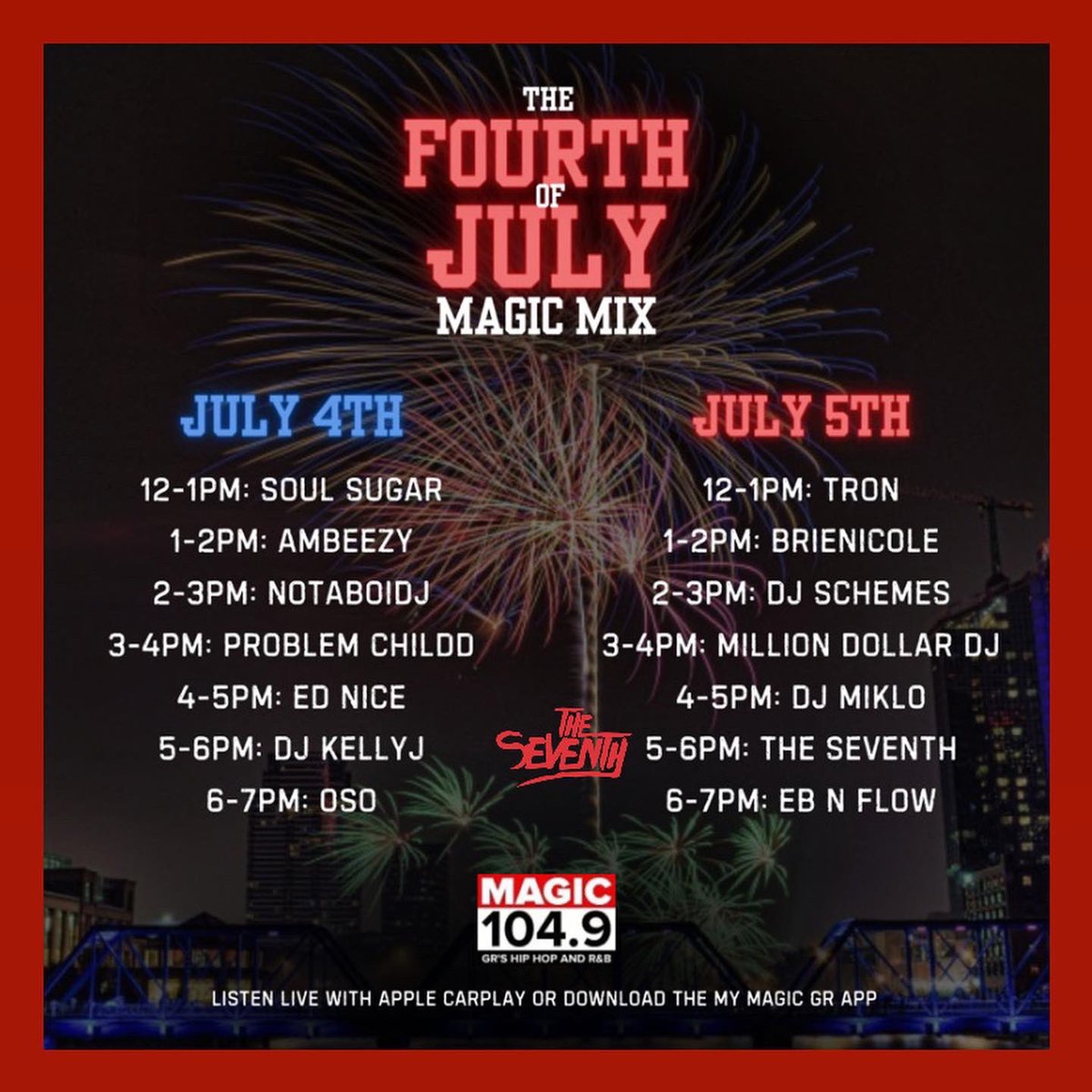 TheSeventh_AGO's tweet photo. Tune in/pull up TODAY! 

I’ll be playing music on-air w/ @MyMagicGR from 5-6 and then closing my night downtown at AC Hotel doing it live. 🔊🌟❤️🖤

special s/o to @LishaBLive and everyone involved! 🙏 https://t.co/pRhqHS6dWD