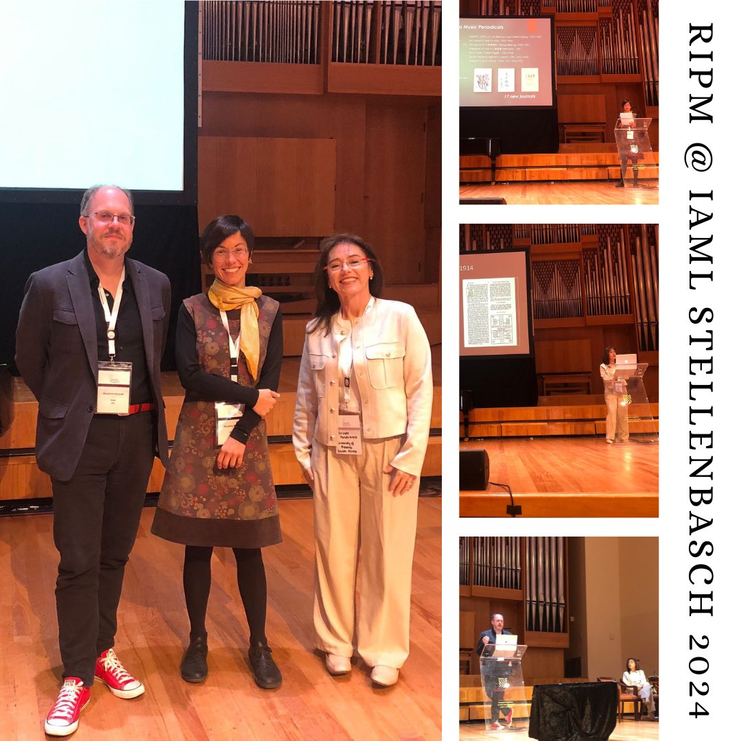 We had a wonderful RIPM panel last Thursday at IAML Stellenbosch 2024 - many thanks to all who attended! Pictured above right: Senior Editor Nicoletta Betta, center right: Prof Clorinda Panebianco from the University of Pretoria, lower right: Executive Editor Benjamin Knysak.