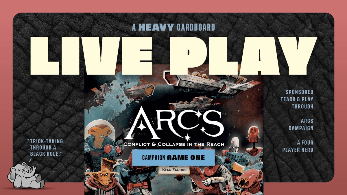HeavyCardboard's tweet photo. Tomorrow at 9am, we will be streaming a FULL CAMPAIGN of #ARCS!

We hope y'all join us as we launch what will be the biggest day of content in HC history! It's going to be EPIC!

Game 1: https://t.co/wbP0etfSns

Game 2: https://t.co/QRzeZ5TnjZ

Game 3: https://t.co/GIyBkjoJnF https://t.co/HGvA5EM9lw