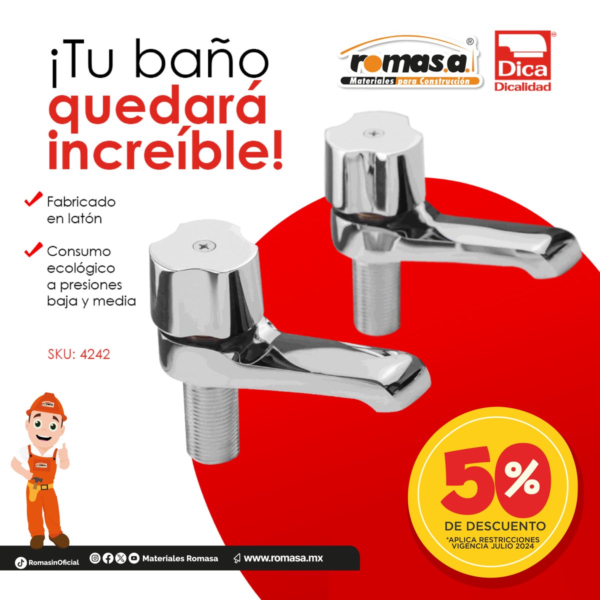 Romasacv's tweet photo. ¡Tu baño quedará increíble!
Así con los diseños clásicos pero muy funcionales de la marca #Dica, ya que si buscas un ahorro garantizado, sin duda #Dica es la mejor opción.

#MaterialesRomasa todo para la #Construcción https://t.co/mr82Gk2Sjx