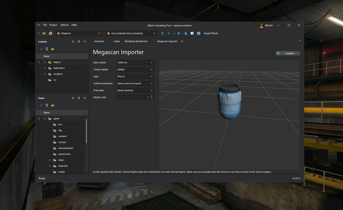 xblah_mod_tool's tweet image. 🚀 Update v2.4.3 for XBLAH's Modding Tool is out!
🎉 New:
Megascan importers
🔧 Fixes:
Soundscapes save & manifest
Level editor config crash
Garry's Mod & Black Mesa issues
Download: xblah.dev/modding-tool/
Stay creative!
XBLAH
#modding #gamedev #update