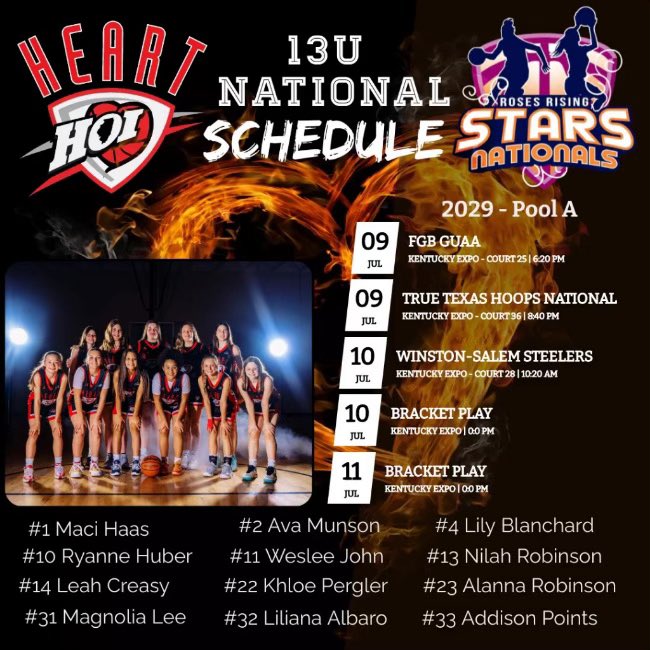 WesleeJ2's tweet image. 13u schedule for Kentucky.