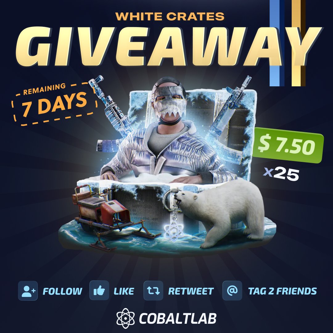 25 White Crates Giveaway! ($187) 🎁

• Follow <a href="/Cobaltlabrust/">COBALT LAB</a> 
• Like &amp; Retweet
• Tag 2 friends

– 5 winners will be randomly picked in 7 days, Good Luck!