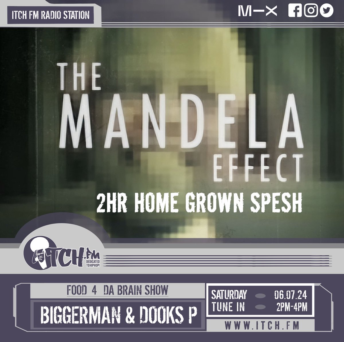 FOOD4DABRAIN's tweet photo. Get ready for pt3 of the #MandelaEffect on the @FOOD4DABRAIN show serving up 2hrs of uk homegrown flavours with this months 1st saturday spesh on #londonsonlyhiphopstation https://t.co/TF10oK4jmR @ITCHFM #dedicatedtohiphop #tightpantsfreezone https://t.co/ylRnZrj9E6