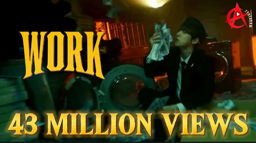 ATYstream's tweet photo. ═══ ★ 43.000.000 ★ ═══

Congratulations to #ATEEZ &amp; ATINYs! 
'Work' Official MV has surpassed 43M views! 🥂 🪙 

🔗https://t.co/uE4Q8Bqs6i…

— 👽—
#에이티즈 #GOLDENHOUR_Part1 #WORK @ATEEZofficial https://t.co/mgmjPVwpoI