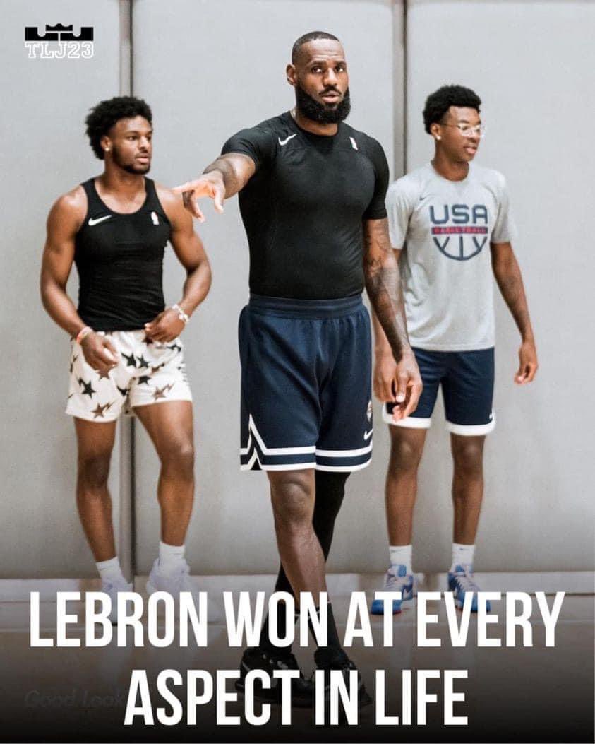 Hoopss's tweet image. LeBron James went to the NBA straight out of high school. He took care of all his friends. He became the GREATEST PLAYER EVER, a billionaire, never been in trouble, has a beautiful wife and family and got his son DRAFTED into the league to the same team as him. He's TRULY a…