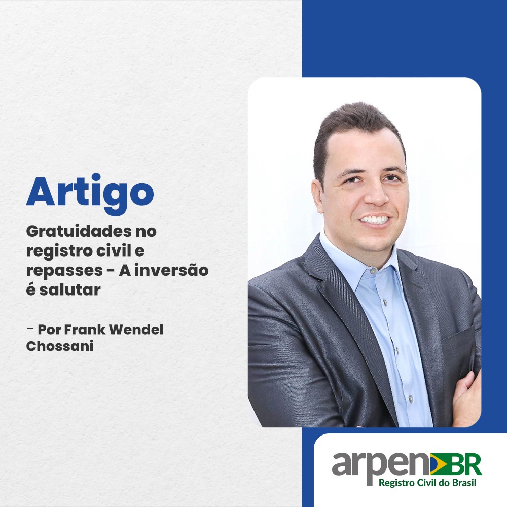 arpensp's tweet photo. No artigo "Gratuidades no registro civil e repasses - A inversão é salutar", Frank Wendel Chossani discorre sobre os desafios financeiros que ameaçam a sustentabilidade dos serviços de registro civil.

#registrocivil #gratuidade #artigo https://t.co/2qiwYLcKrD