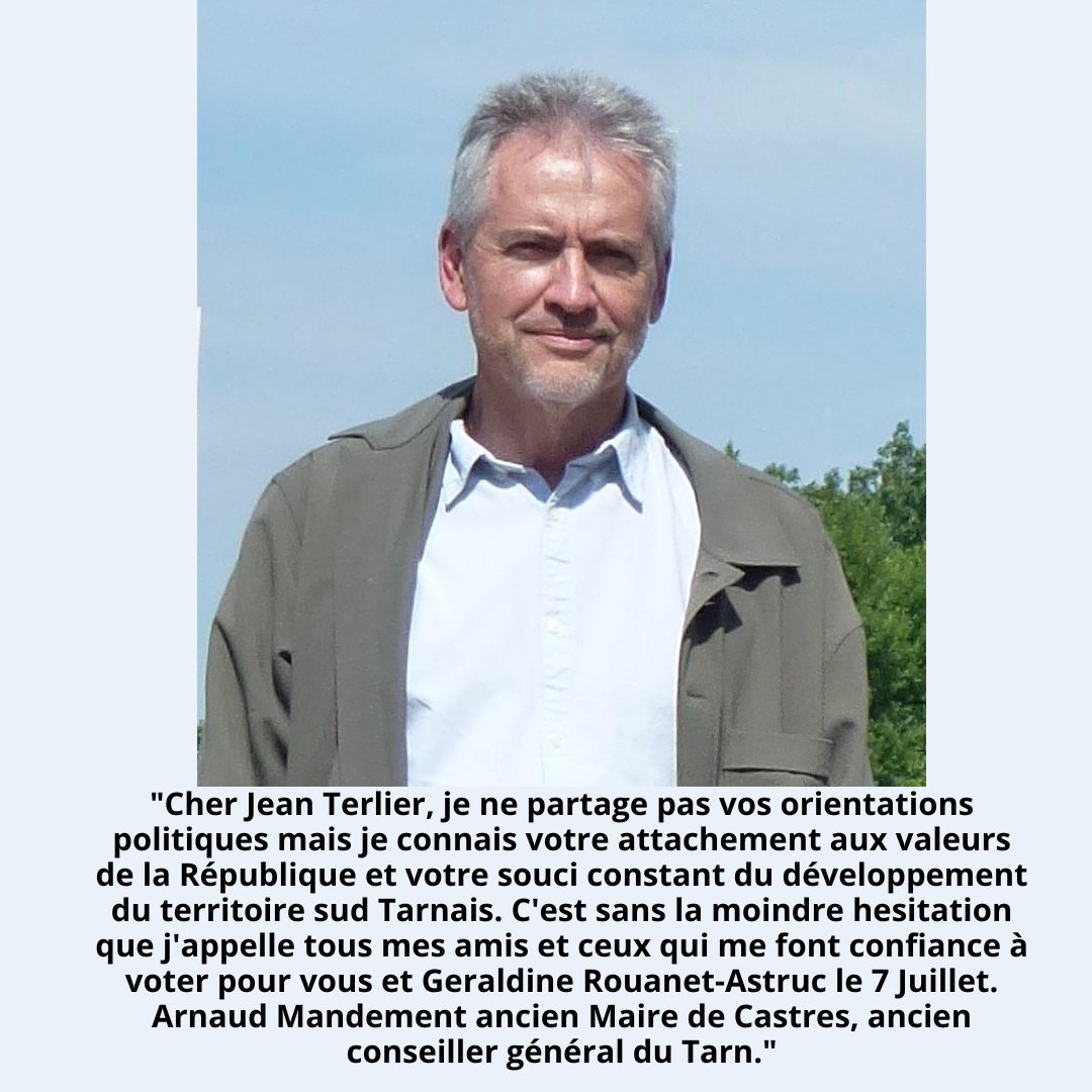 JeanTerlier's tweet photo. #Législatives2024
Qui a affirmé que je n'avais pas le soutien du maire de Castres ?
Merci Arnaud Mandement pour votre message à lire ci-dessous⤵️
Finalement, dimanche 7 juillet, le maire de Castres votera Jean Terlier et n'ira pas à la pêche ! 😉 https://t.co/z8DsflyX4t