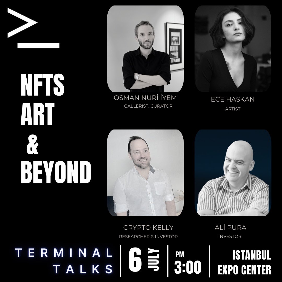 📢Join us at the Istanbul Blockchain Expo on July 6th from on 15:15 at the Istanbul Expo Center! 

We’ll be part of the fair with a fireside chat where we’ll dive into the world of NFTs, their impact on the art world, climate and insights from investors.

See you there! 🙌✨