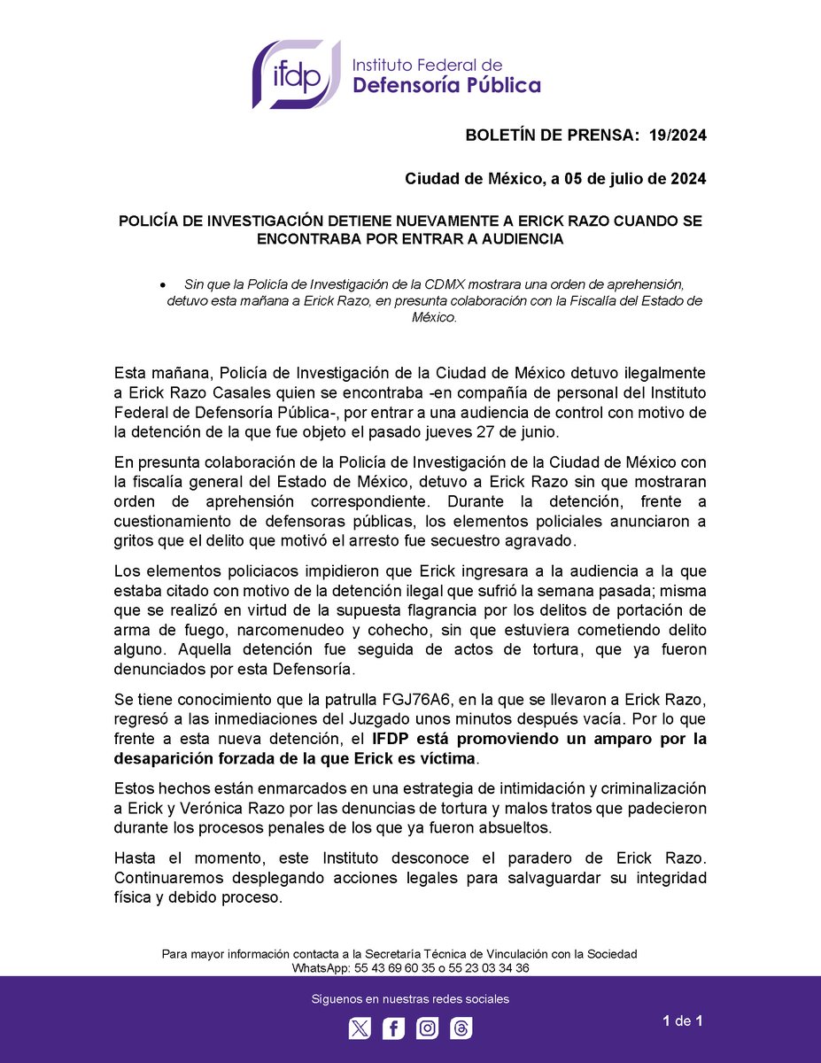 Instituto Federal de Defensoría Pública tweet media