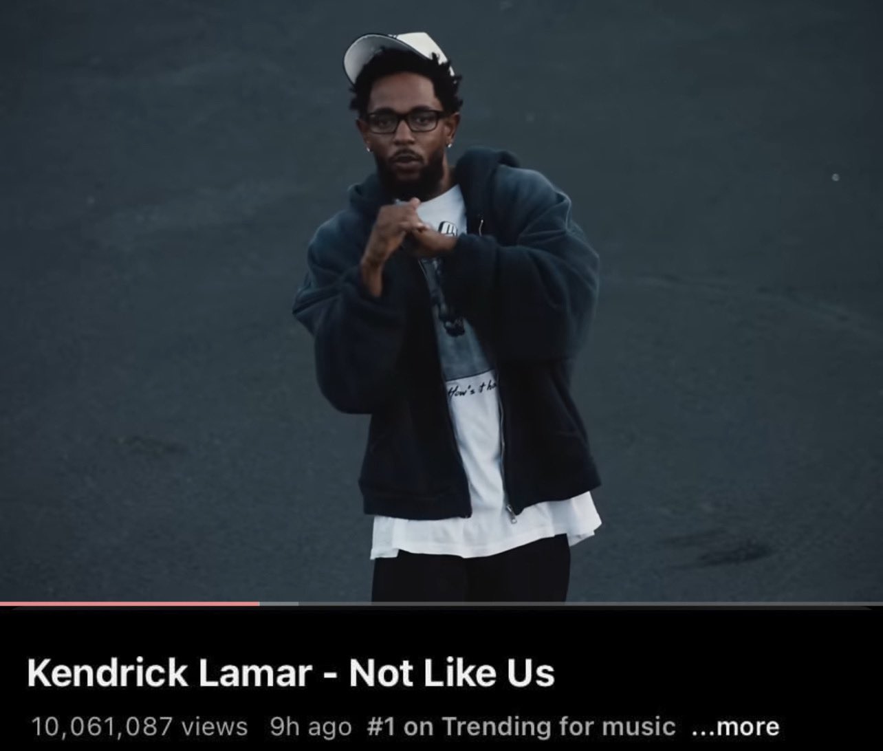 Rap Updates Tv on X Kendrick Lamar s Not Like Us is the FASTEST music video by a male rapper to surpass 10M views on YouTube this year 9hours 10mins It was also