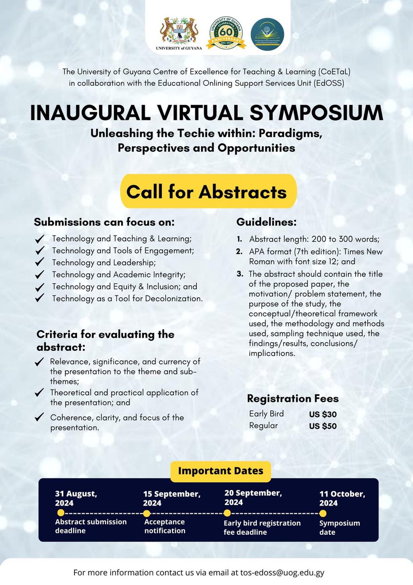 Call for Abstracts:

CoETal and EdOSS Inaugural Virtual Symposium