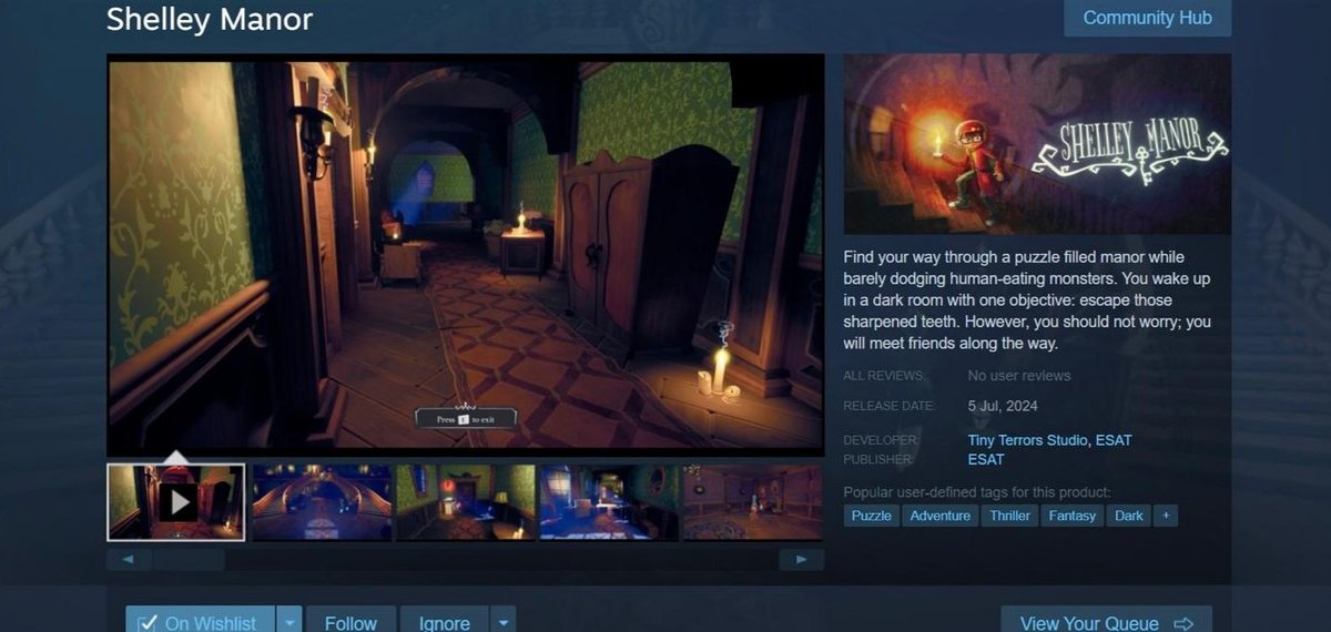 WE HAVE OFICIALLY RELEASED SHELLEY MANOR ON STEAM!!!! 

Dowload it now and leave us a review!! 

store.steampowered.com/app/2999270/Sh…